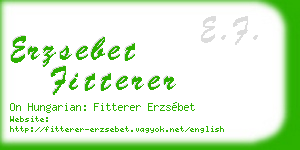 erzsebet fitterer business card